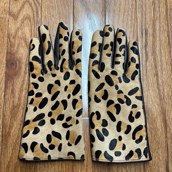 NWOB Calf hair and leather gloves, M - Picture 2 of 5